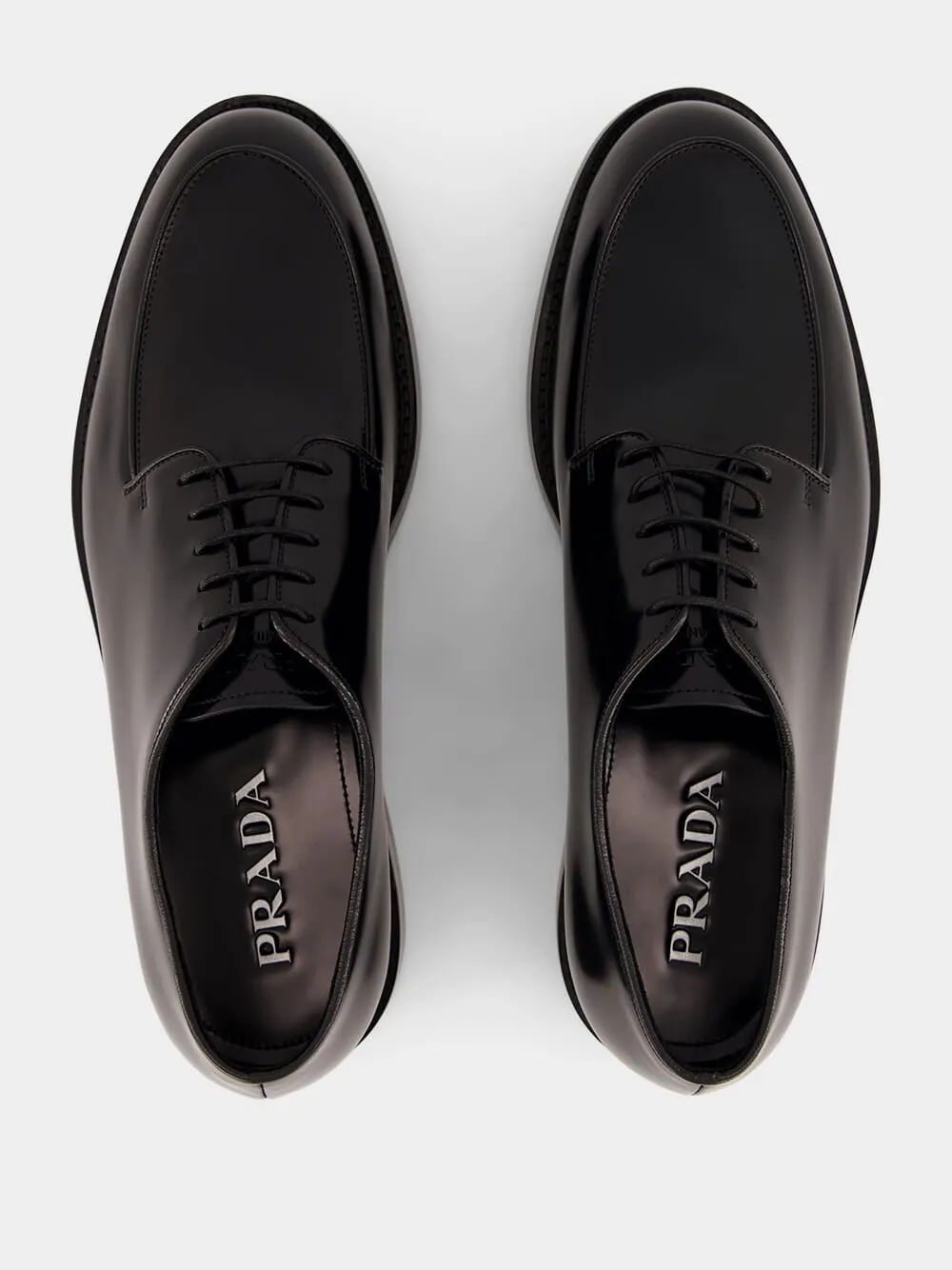 Black Brushed Leather Derby Shoes sold by Fashion Clinic product image thumbnail 4