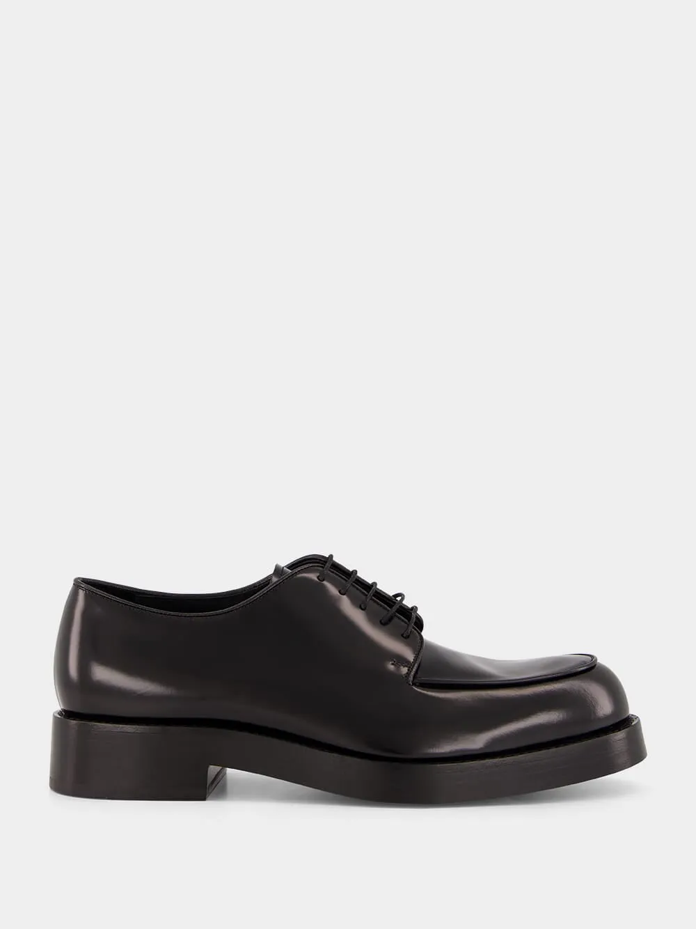 Black Brushed Leather Derby Shoes sold by Fashion Clinic