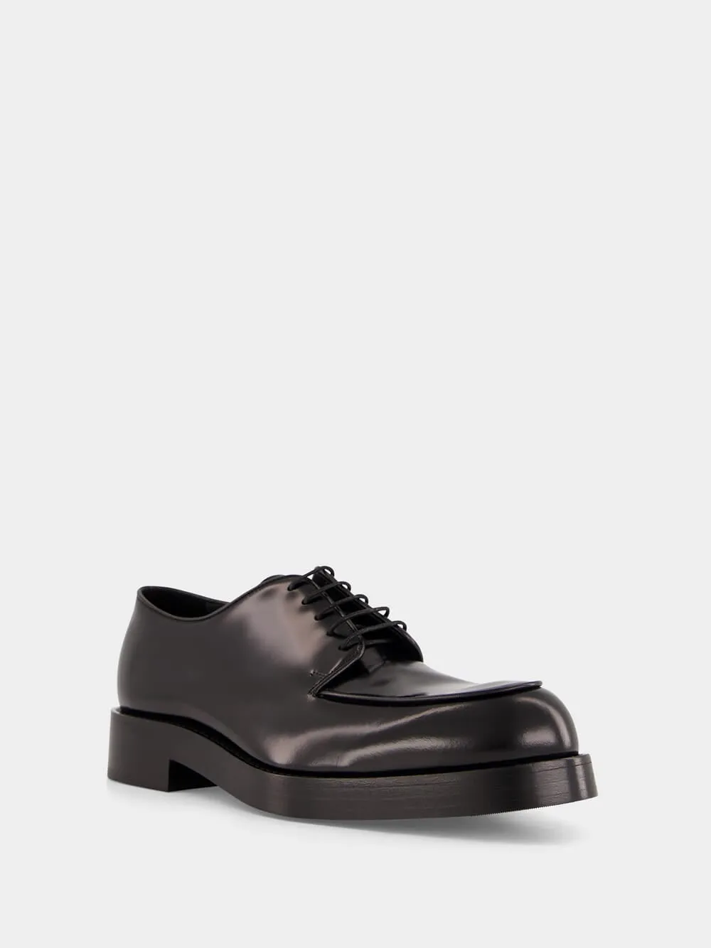 Black Brushed Leather Derby Shoes sold by Fashion Clinic product image thumbnail 2