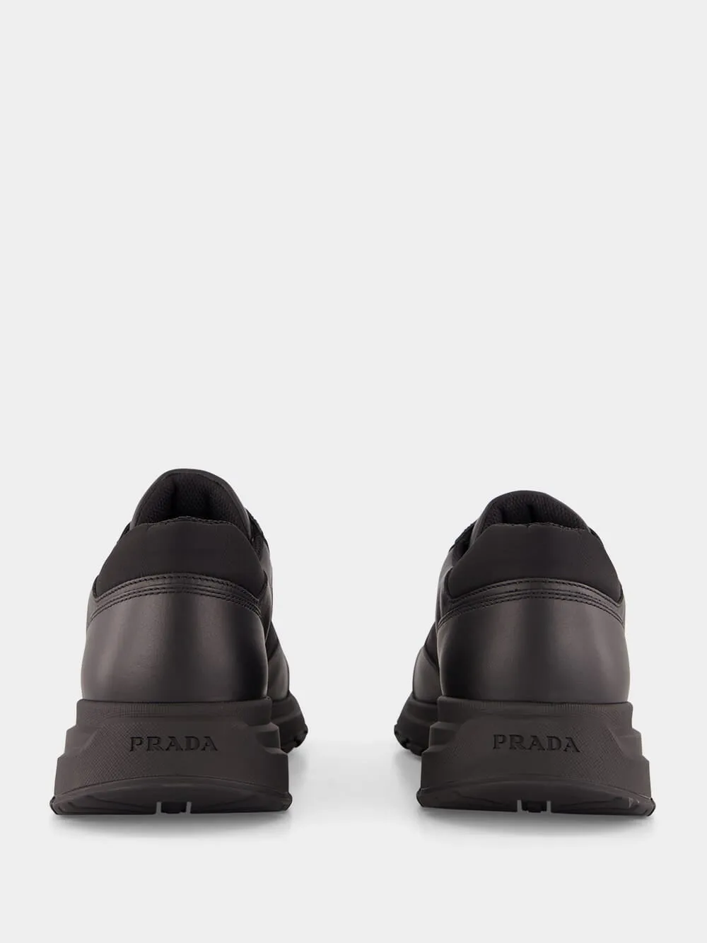 Black Leather & Nylon High-Top Sneakers sold by Fashion Clinic product image thumbnail 5