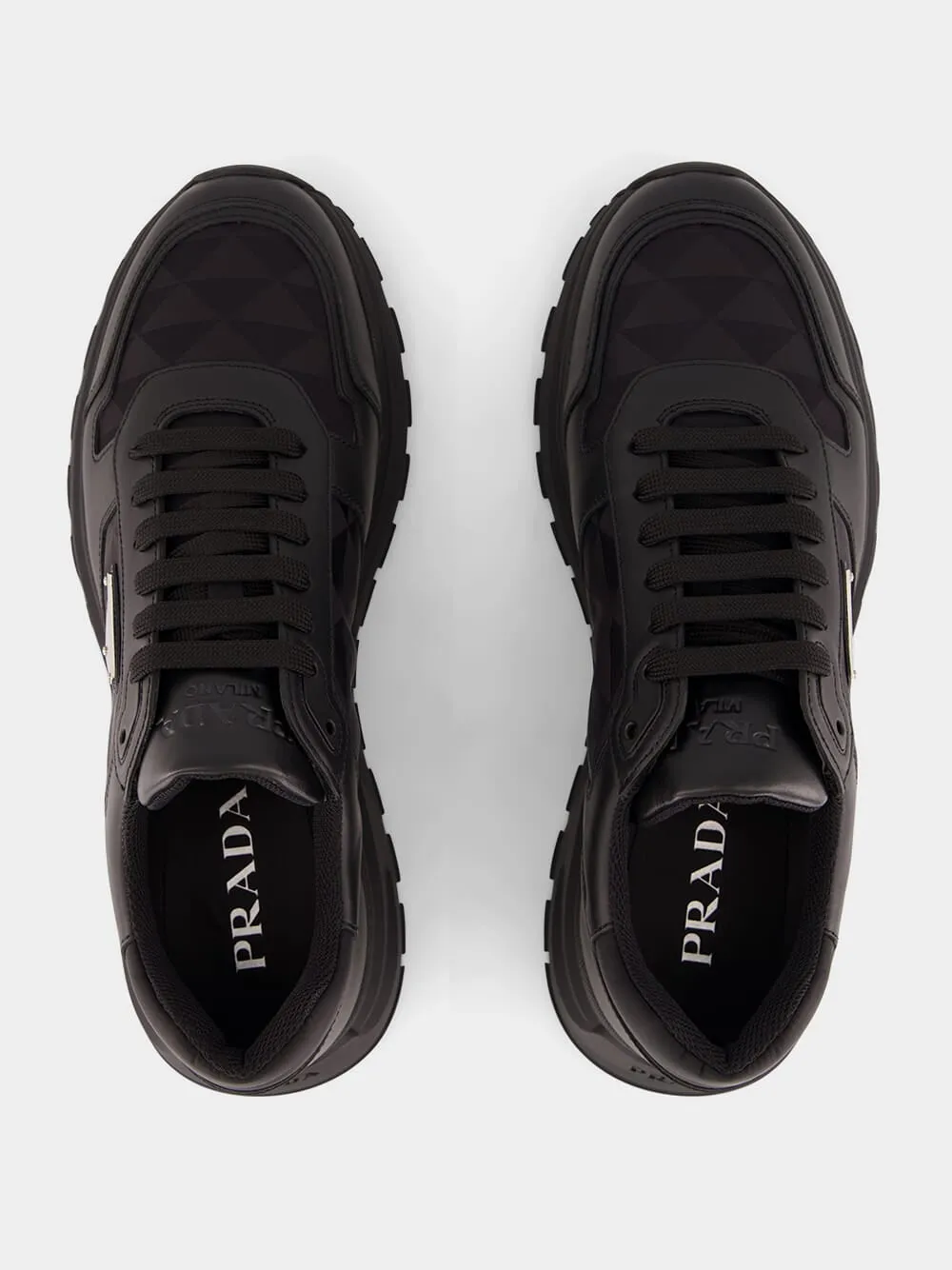 Black Leather & Nylon High-Top Sneakers sold by Fashion Clinic product image thumbnail 4