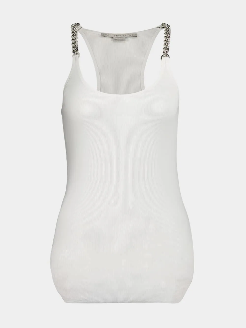 White Tank Top with Chain Straps sold by Fashion Clinic