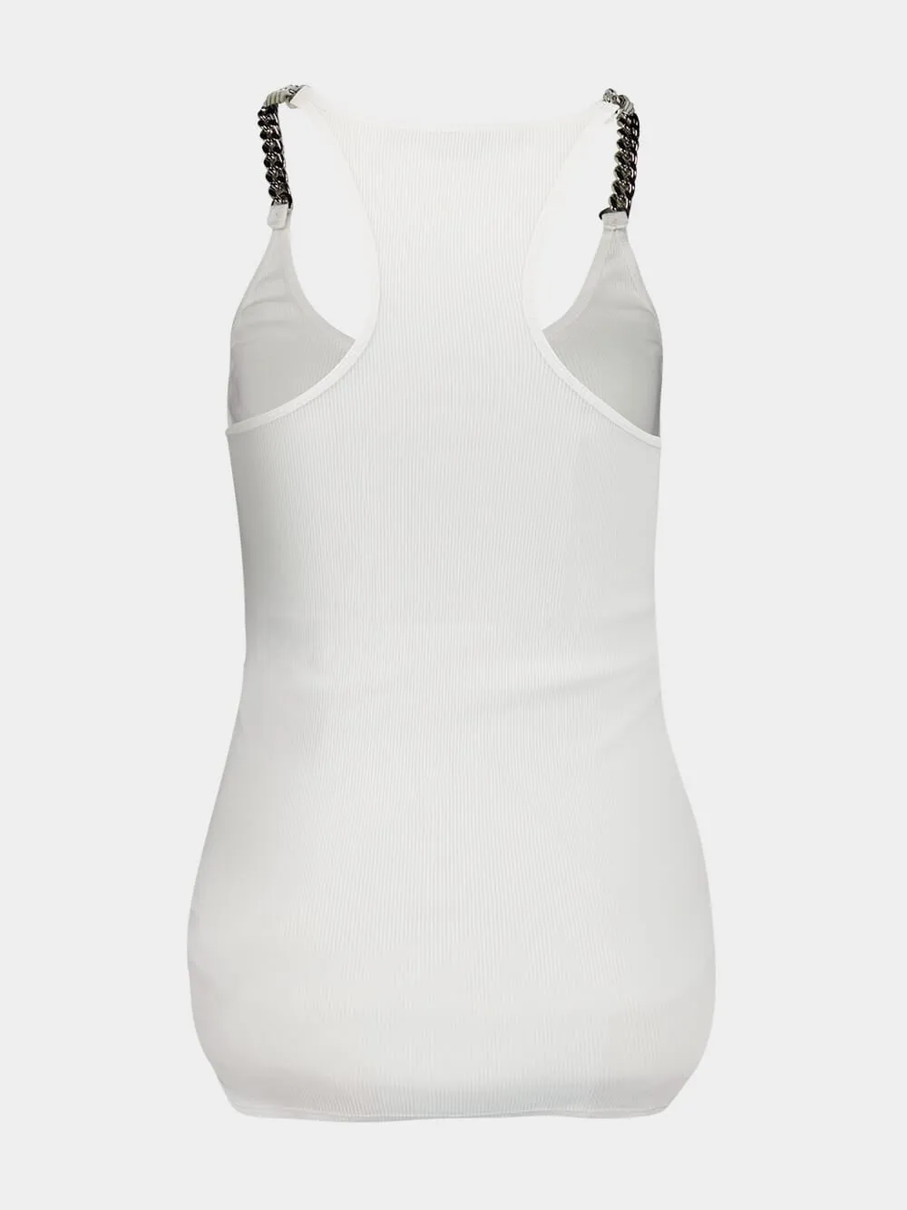 White Tank Top with Chain Straps sold by Fashion Clinic product image thumbnail 2