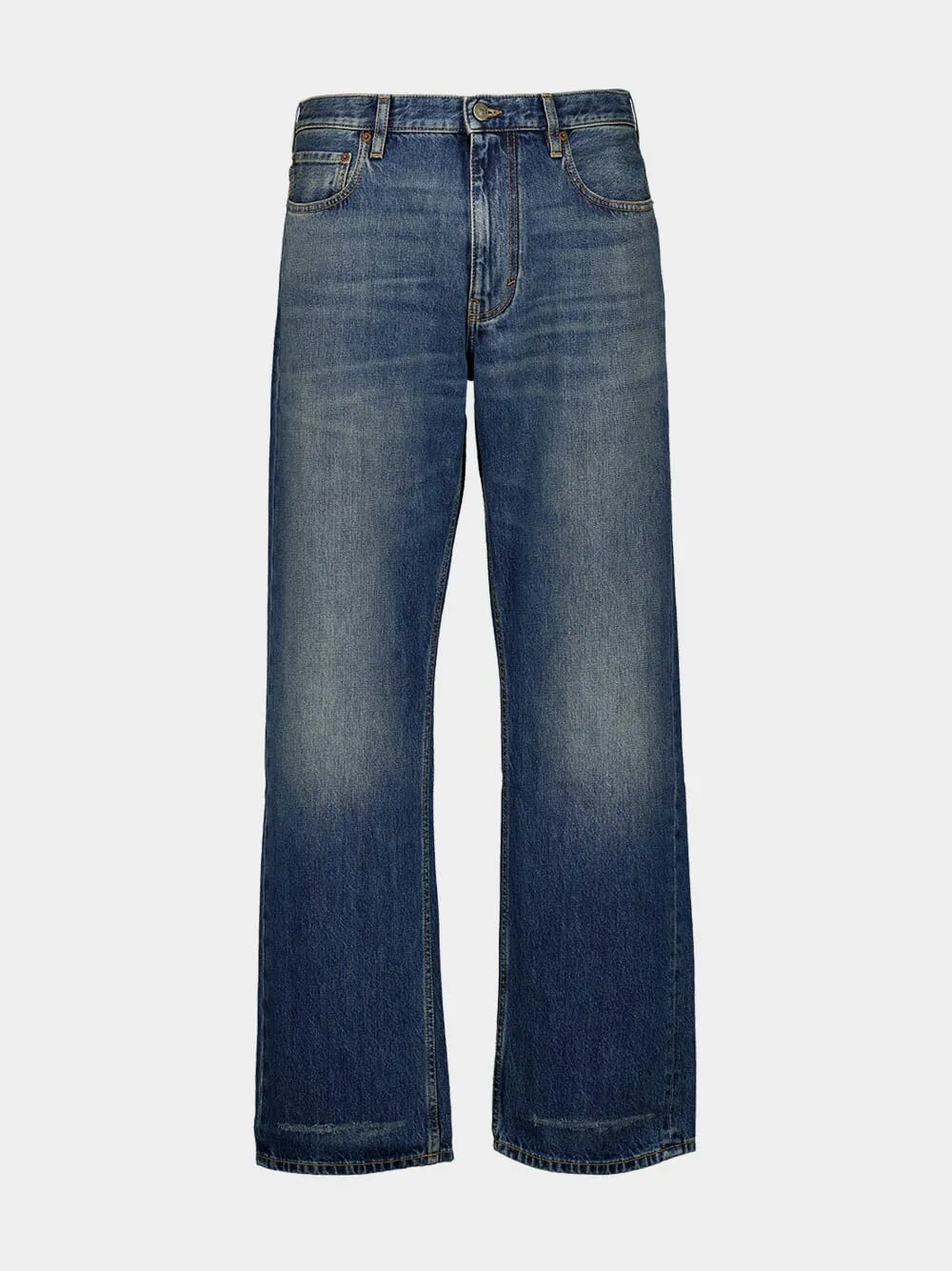 Blue Straight-Leg Jeans sold by Fashion Clinic