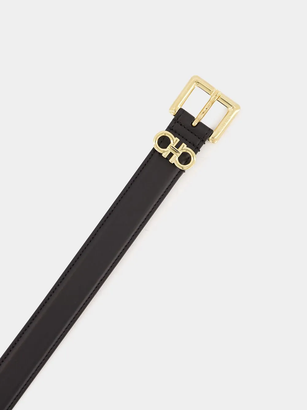 Double Gancini Leather Belt sold by Fashion Clinic product image thumbnail 2