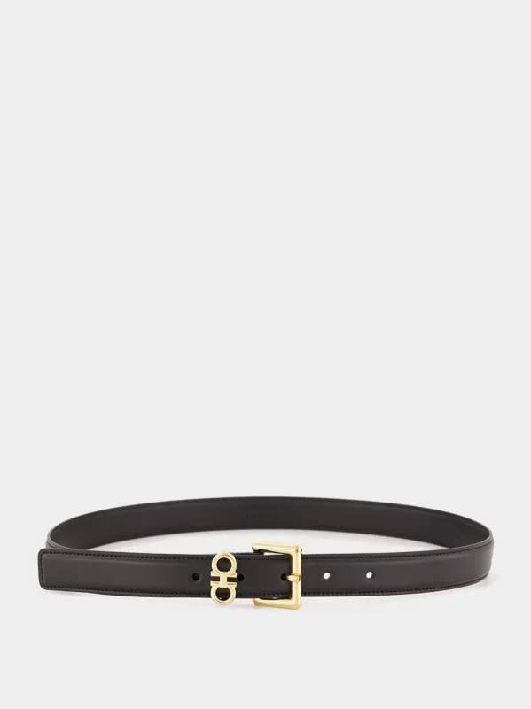 Double Gancini Leather Belt sold by Fashion Clinic
