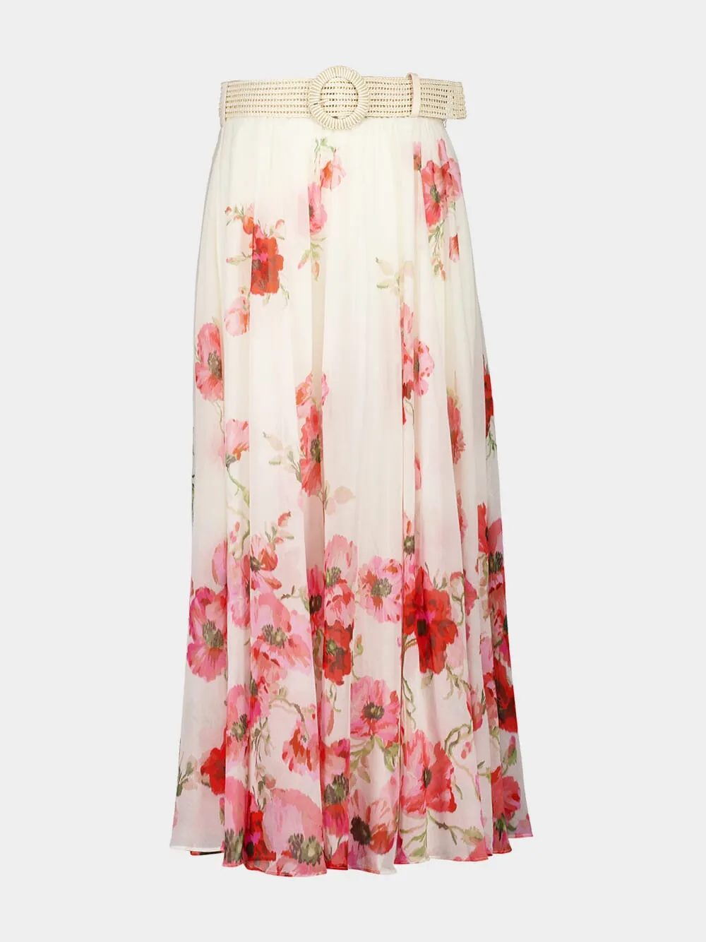 Cream Floral Maxi Skirt sold by Fashion Clinic