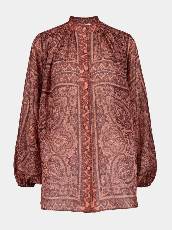 Paisley Ottie Ramie Tunic Top made by Zimmermann