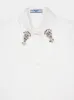 Embroidered Collar White Poplin Shirt sold by Fashion Clinic