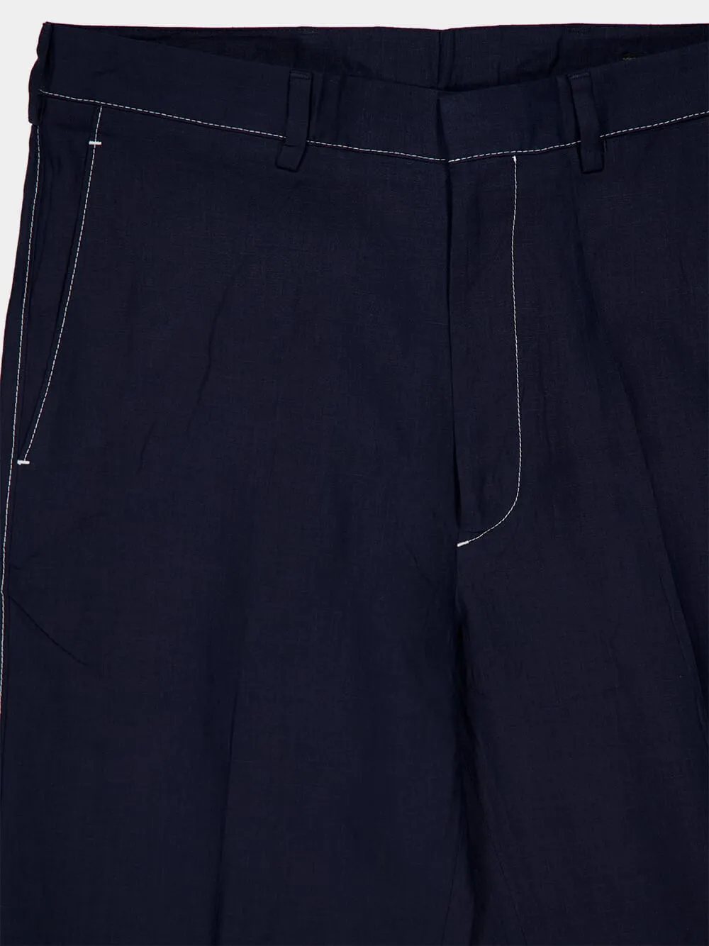 Navy Blue Linen Pants sold by Fashion Clinic product image thumbnail 3