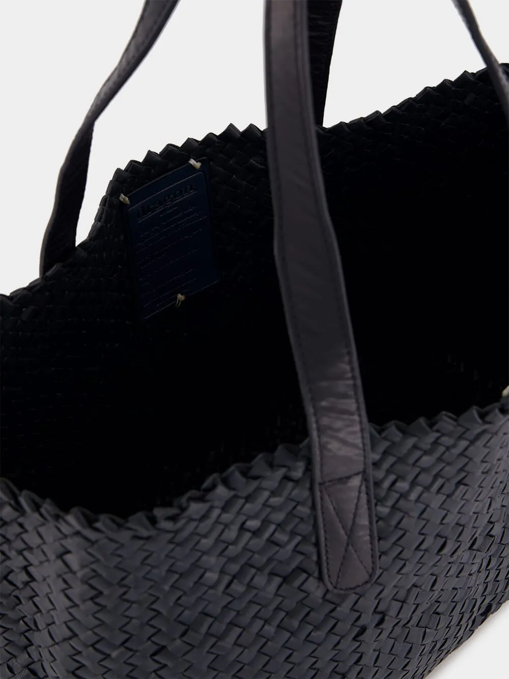 Dark Blue Woven Leather Shoulder Bag sold by Fashion Clinic product image thumbnail 5