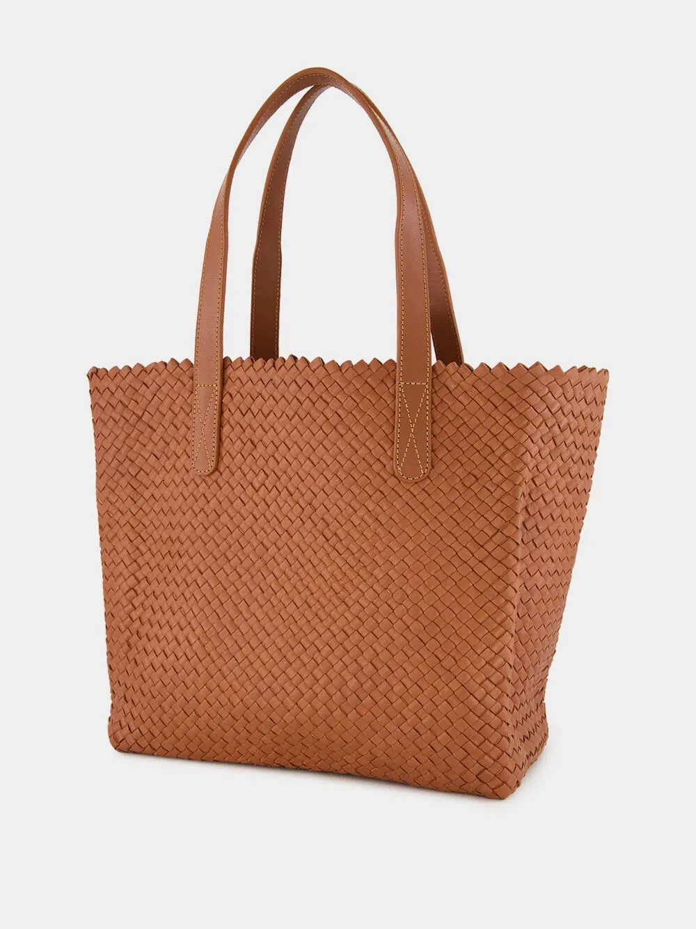 Camel Woven Leather Shoulder Bag sold by Fashion Clinic product image thumbnail 4
