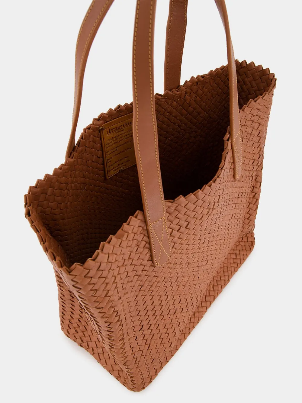 Camel Woven Leather Shoulder Bag sold by Fashion Clinic product image thumbnail 5