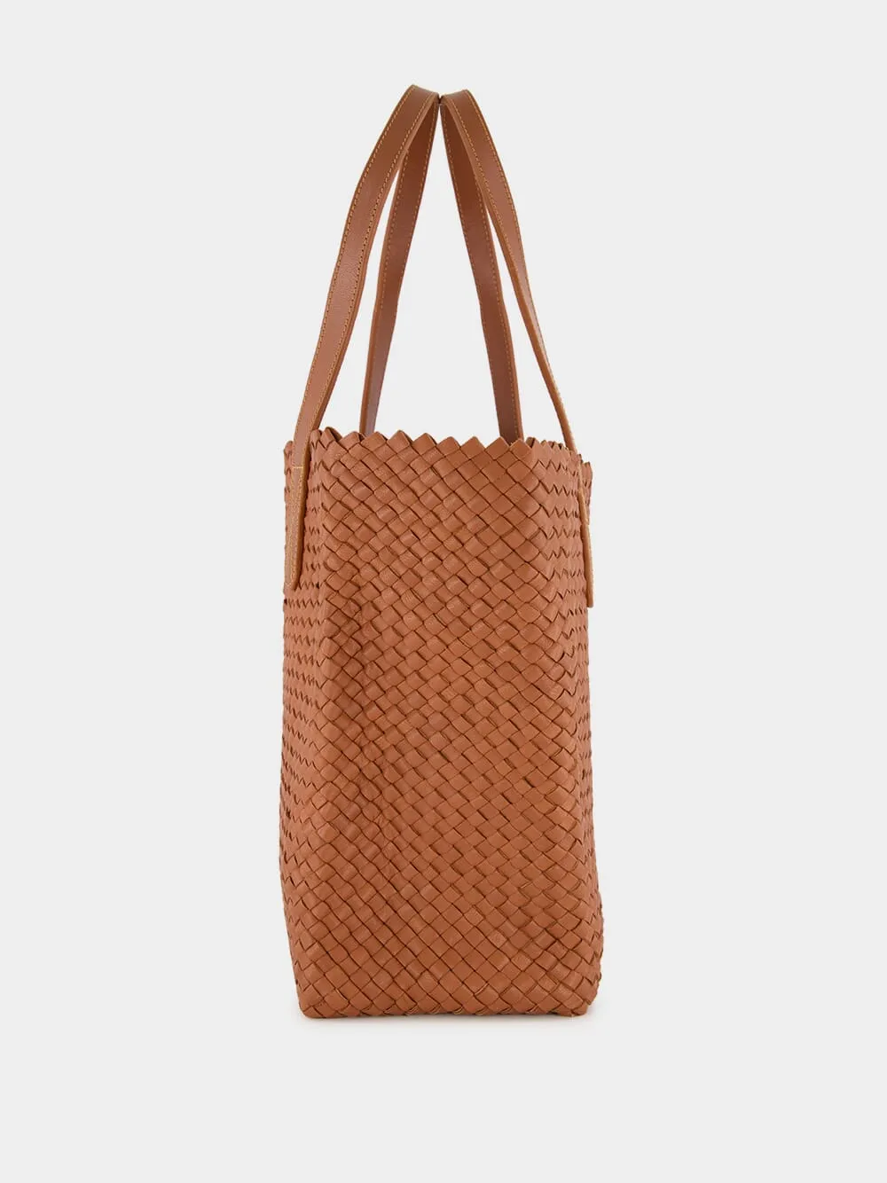 Camel Woven Leather Shoulder Bag sold by Fashion Clinic product image thumbnail 3