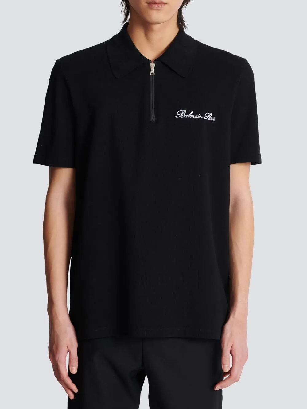 Black Embroidered Polo Shirt sold by Fashion Clinic product image thumbnail 2