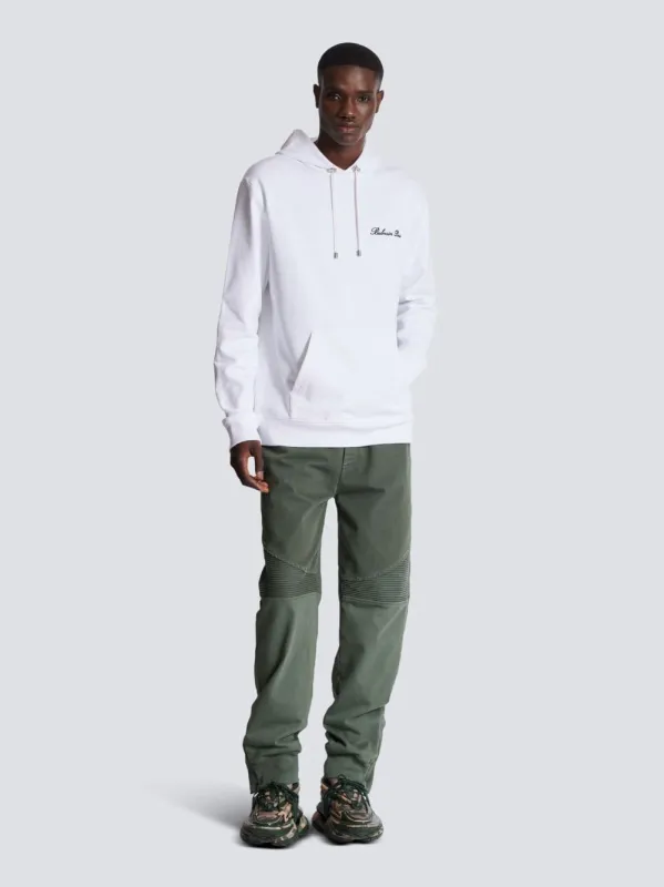 White Signature Embroidered Sweatshirt sold by Fashion Clinic