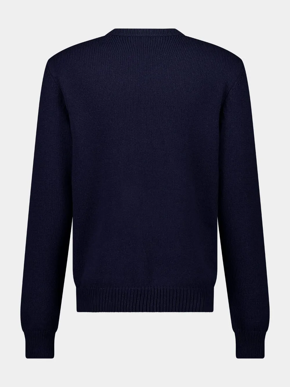Navy Blue Intarsia Logo Sweater sold by Fashion Clinic product image thumbnail 2