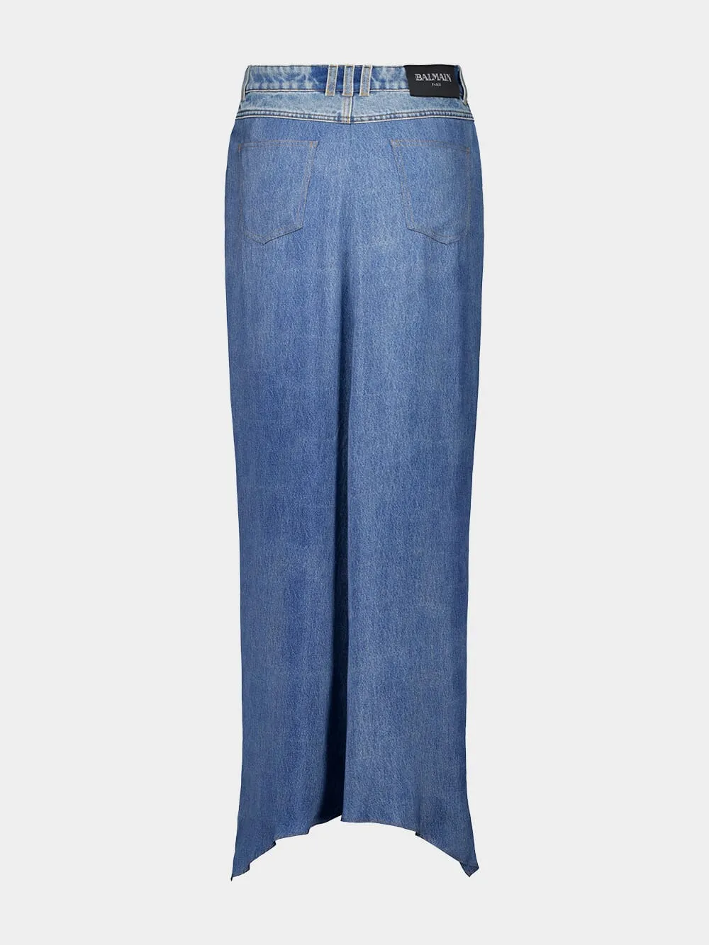 Blue Denim Jeans with Draped Skirt sold by Fashion Clinic product image thumbnail 4