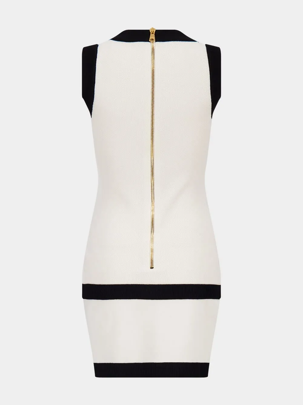 Beige Two-Tone Knit Dress with Faux Waistcoat sold by Fashion Clinic product image thumbnail 3