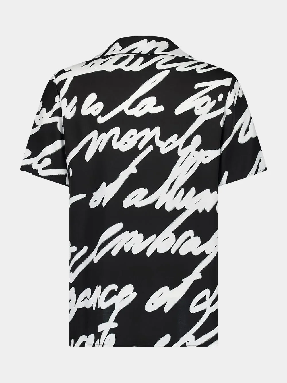 Black Twill Pyjama Shirt with "Love Letter" Print sold by Fashion Clinic product image thumbnail 3