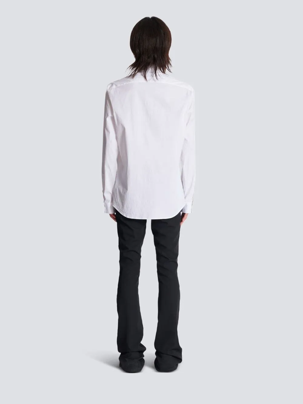 Embroidered Collar White Poplin Shirt sold by Fashion Clinic product image thumbnail 4