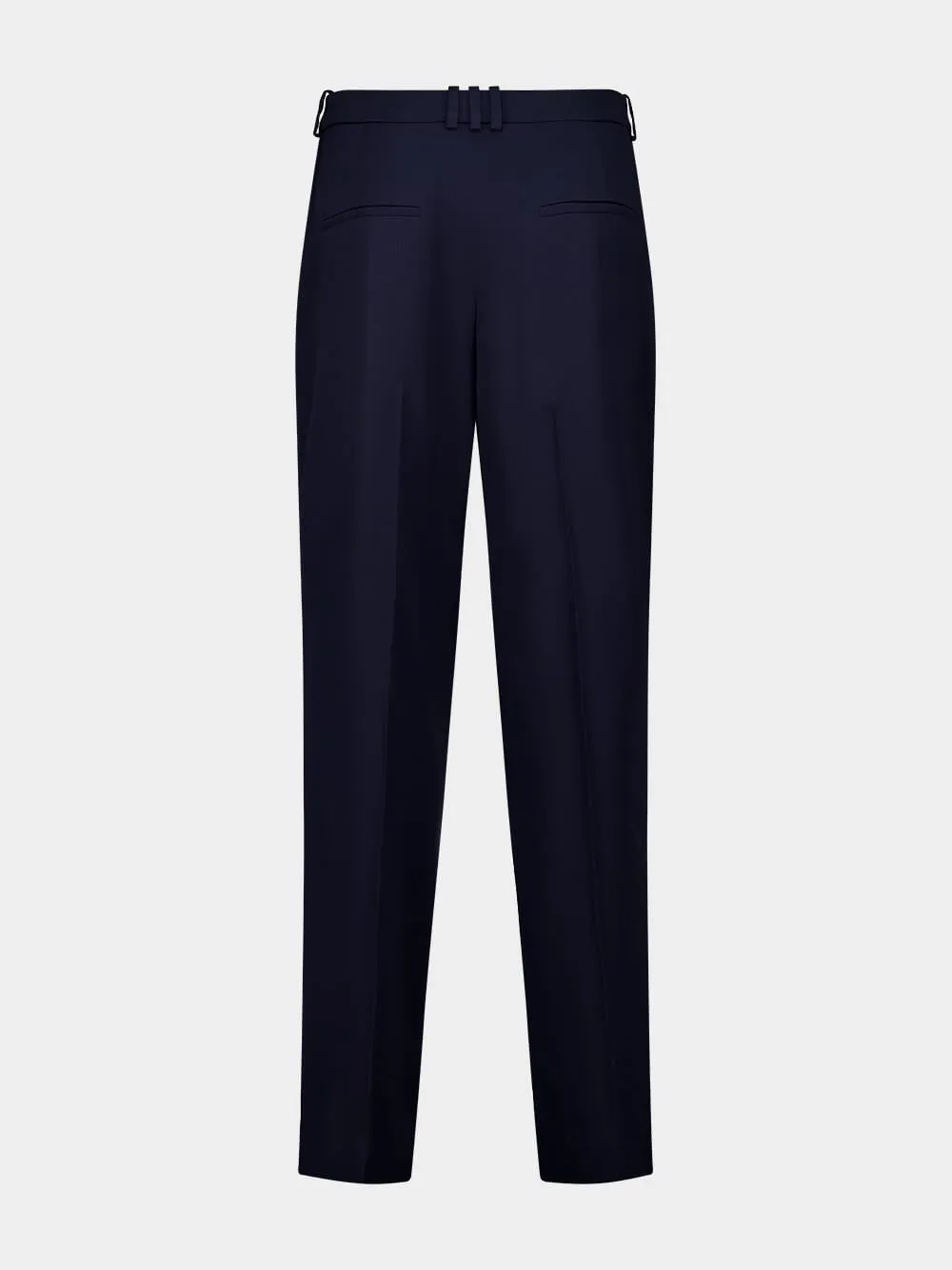 Navy Blue Pleated Grain de Poudre Trousers sold by Fashion Clinic product image thumbnail 2