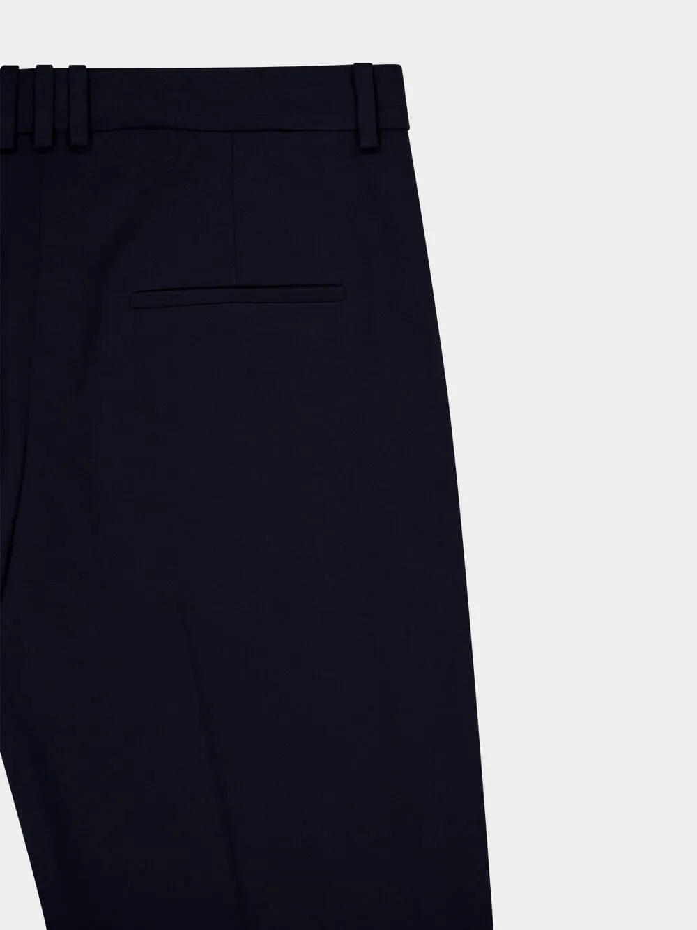 Navy Blue Pleated Grain de Poudre Trousers sold by Fashion Clinic product image thumbnail 4