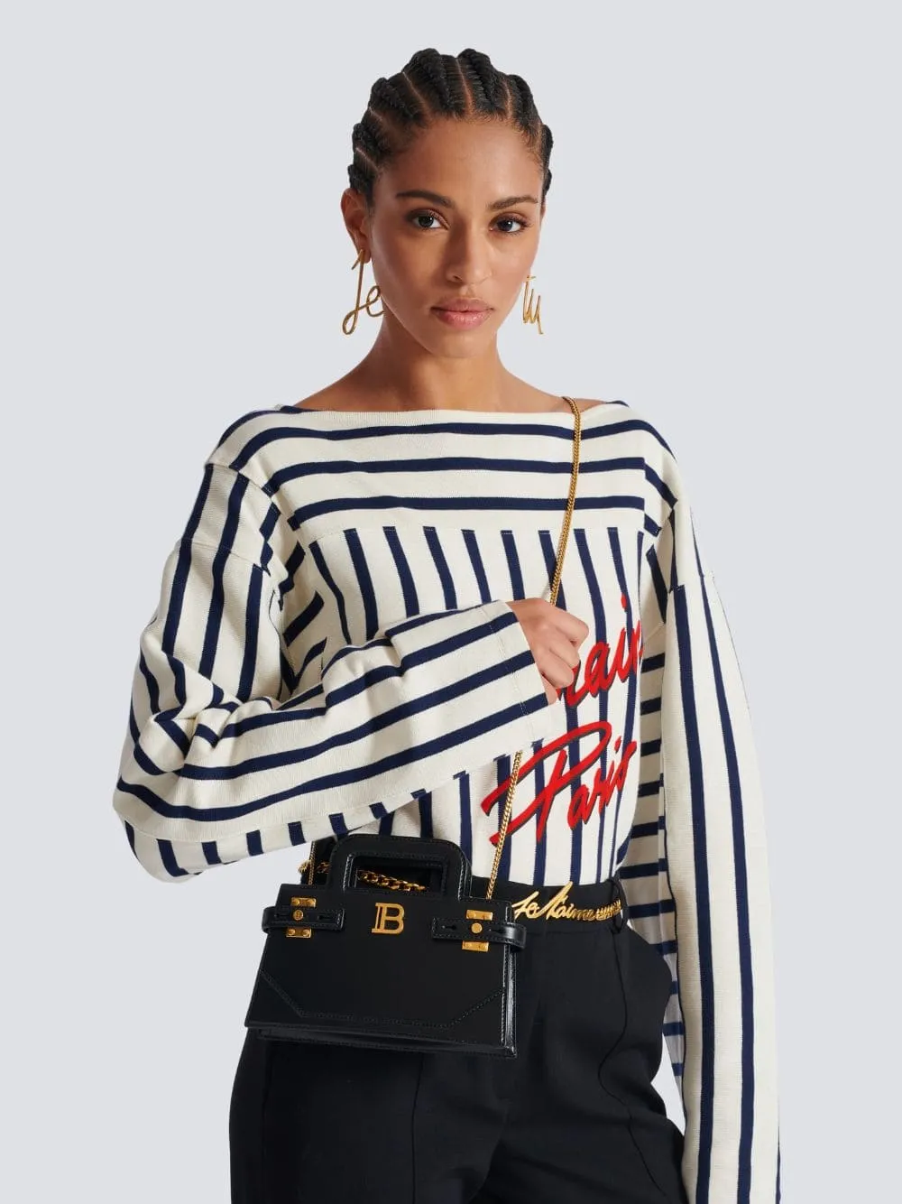 Black Small B-Buzz Top Handle Bag in Calfskin sold by Fashion Clinic product image thumbnail 2