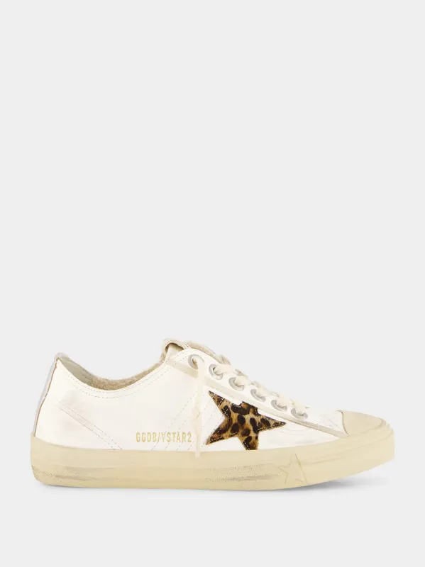 White V-Star LTD Sneakers with Pony Skin Star sold by Fashion Clinic