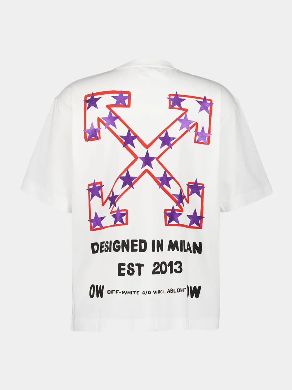 White Starry Arrow Graphic T-Shirt sold by Fashion Clinic product image thumbnail 3