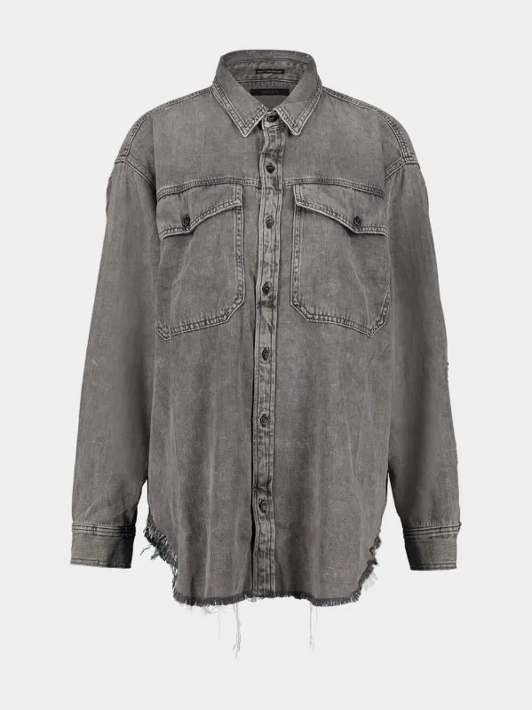 Gray Lazy Sunday Shirt Jacket sold by Fashion Clinic