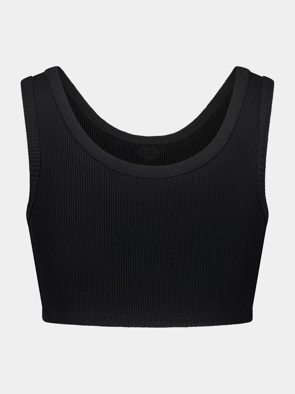 Black Ribbed Tank Top sold by Fashion Clinic product image thumbnail 3