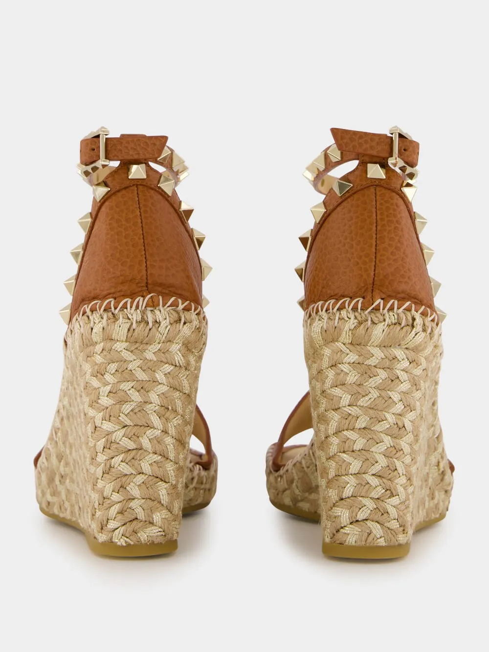 Camel Double Rockstud Wedge Sandals sold by Fashion Clinic product image thumbnail 5