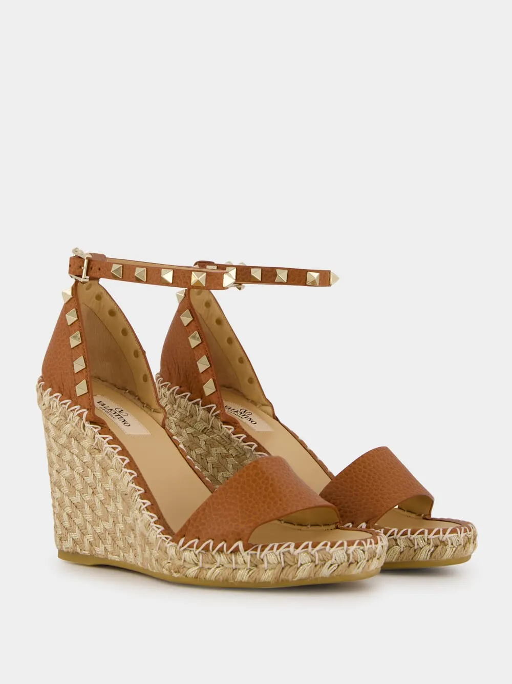 Camel Double Rockstud Wedge Sandals sold by Fashion Clinic product image thumbnail 3
