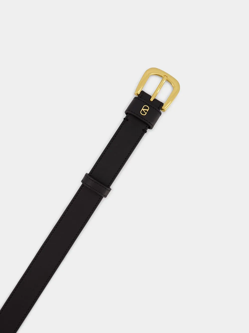 Black VLogo Signature Leather Belt sold by Fashion Clinic product image thumbnail 3