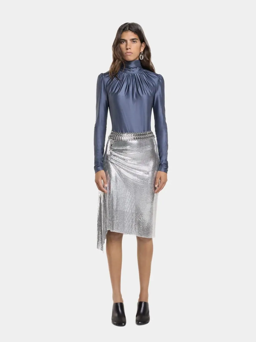 Silver Chainmail Draped Skirt sold by Fashion Clinic product image thumbnail 2