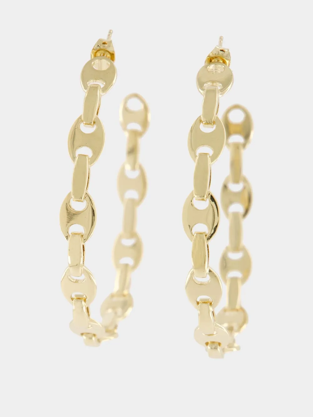 Gold Nano Chain Hoop Earrings sold by Fashion Clinic product image thumbnail 3