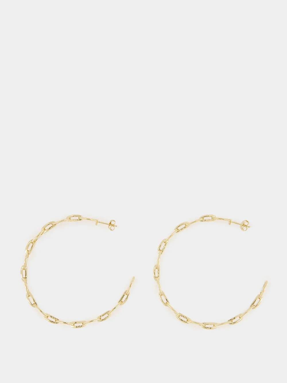 Gold Nano Chain Hoop Earrings sold by Fashion Clinic product image thumbnail 2