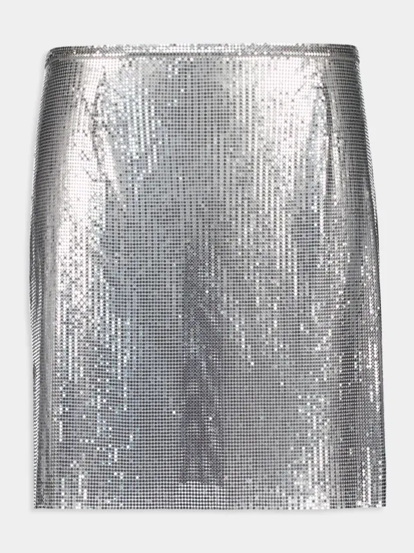 Silver Mesh Mini Skirt sold by Fashion Clinic