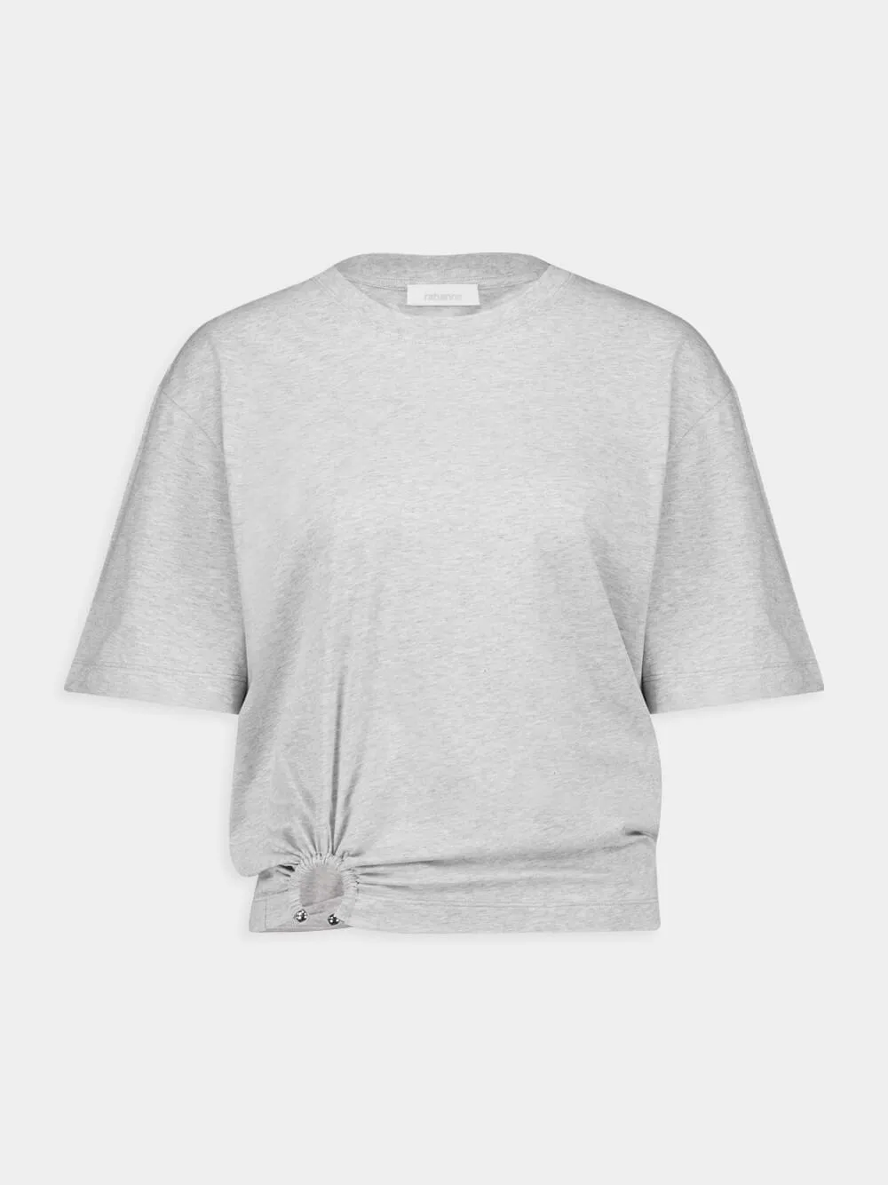 Grey T-Shirt with Side Piercing sold by Fashion Clinic