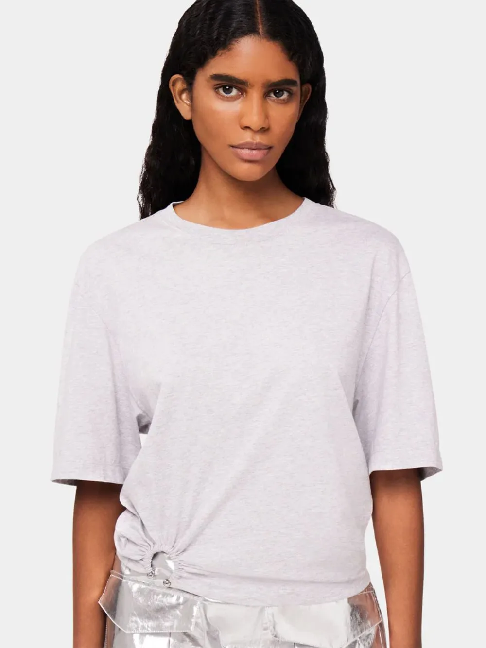 Grey T-Shirt with Side Piercing sold by Fashion Clinic product image thumbnail 2