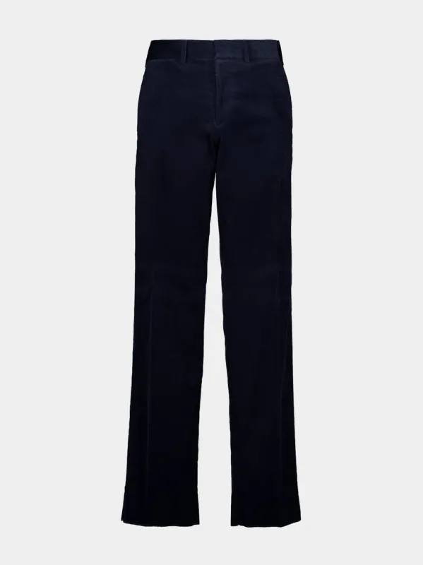 Dark Blue Corduroy Trousers sold by Fashion Clinic