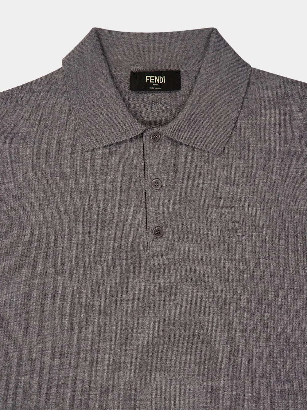 Grey Wool Polo Shirt sold by Fashion Clinic product image thumbnail 4