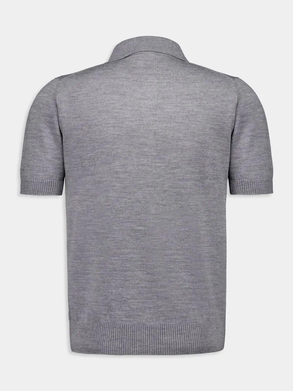 Grey Wool Polo Shirt sold by Fashion Clinic product image thumbnail 3