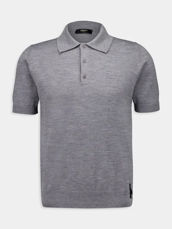 Grey Wool Polo Shirt sold by Fashion Clinic