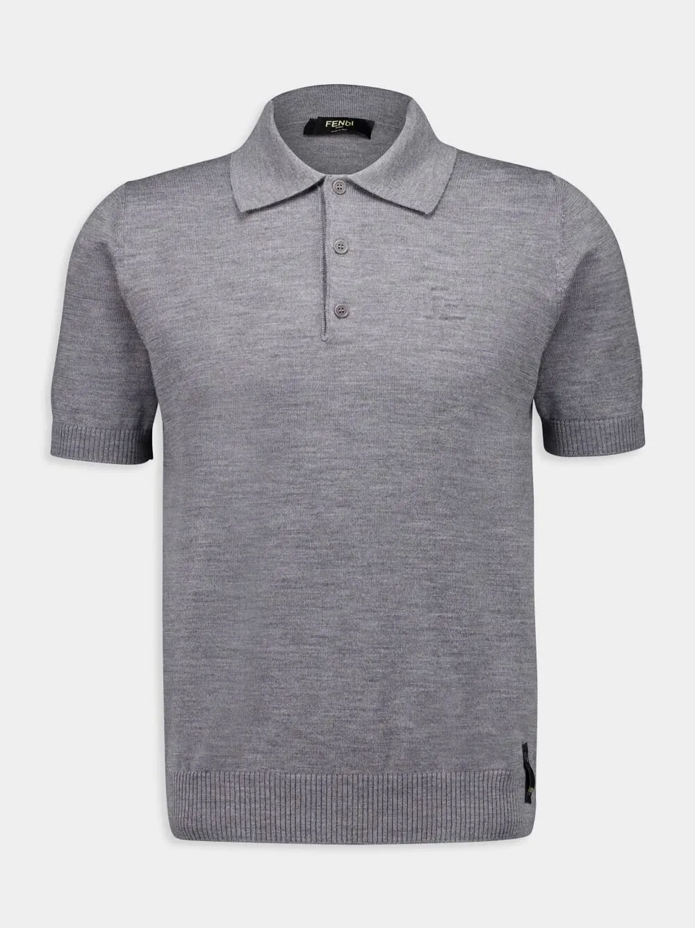 Grey Wool Polo Shirt sold by Fashion Clinic