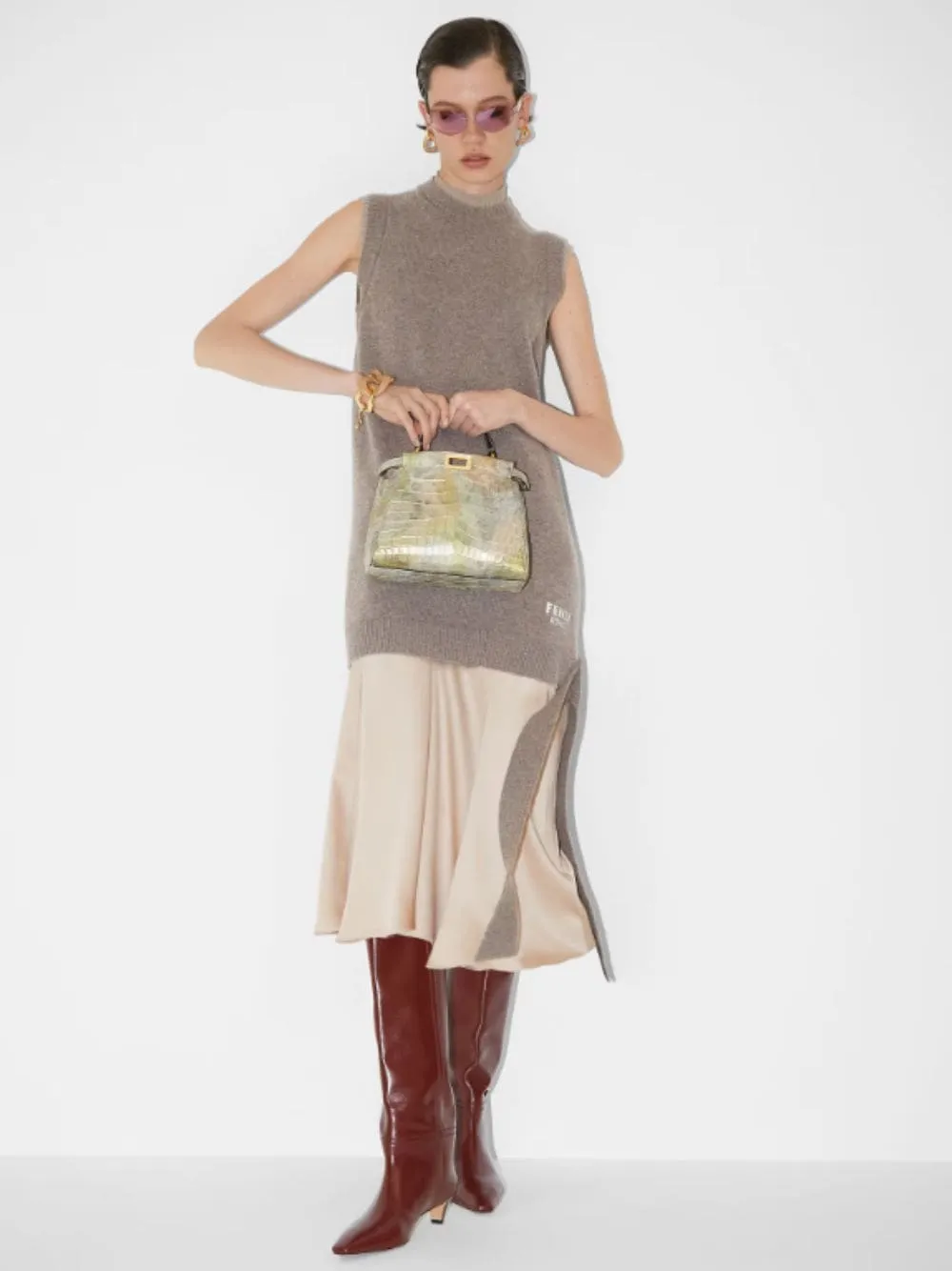 Dove Grey Wool-Cashmere Dress sold by Fashion Clinic