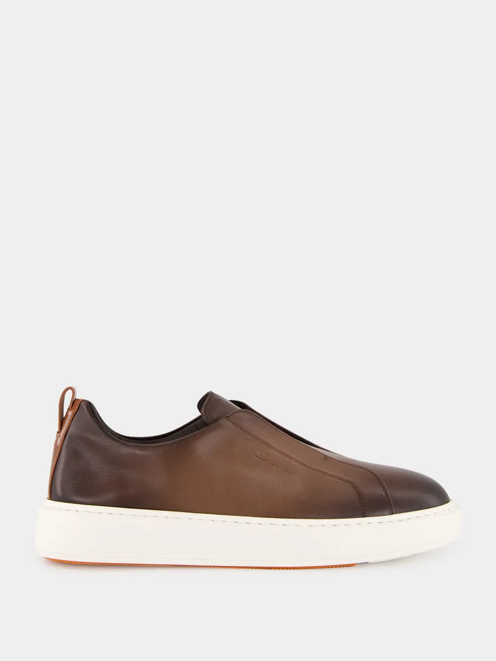 Brown Leather Slip-On Sneakers sold by Fashion Clinic