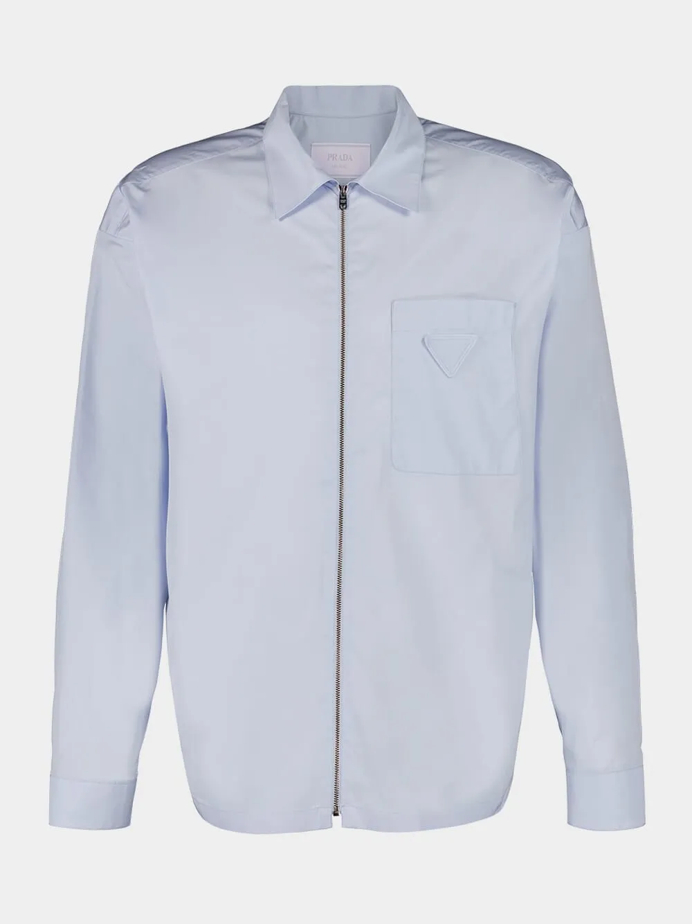 Light Blue Poplin Shirt with Zipper sold by Fashion Clinic