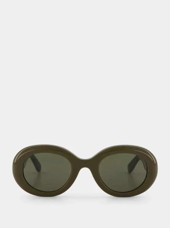 Olive Green Oval Queen Sunglasses sold by Fashion Clinic